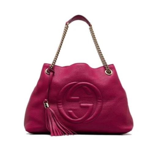 Pre-owned Leather shoulder-bags Gucci Vintage , Pink , Dames