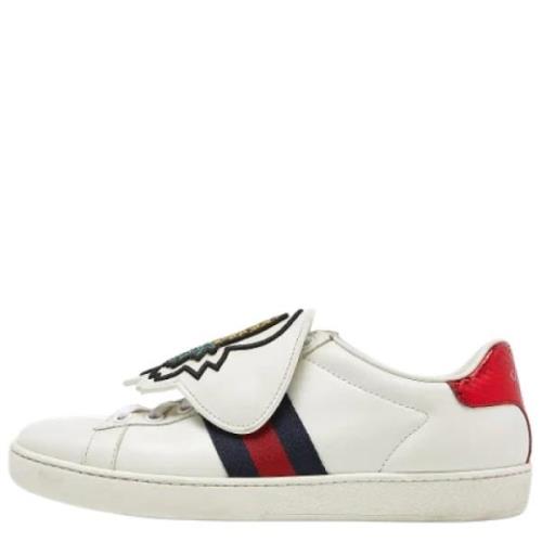 Pre-owned Leather sneakers Gucci Vintage , White , Dames