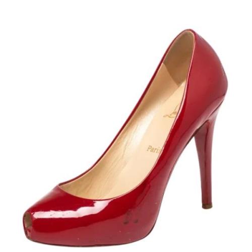 Pre-owned Leather heels Christian Louboutin Pre-owned , Red , Dames