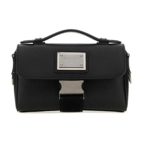 Zwarte leren handtas Dolce & Gabbana , Black , Heren