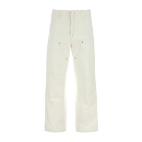 Witte denim broek met dubbele knie Carhartt Wip , White , Heren