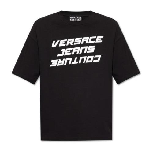 Bedrukt T-shirt Versace Jeans Couture , Black , Heren