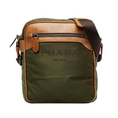 Pre-owned Leather shoulder-bags Prada Vintage , Green , Dames