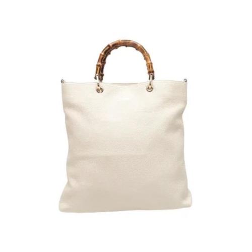Pre-owned Leather totes Gucci Vintage , White , Dames