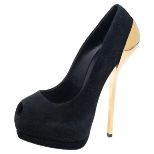 Pre-owned Suede heels Giuseppe Zanotti Pre-owned , Black , Dames