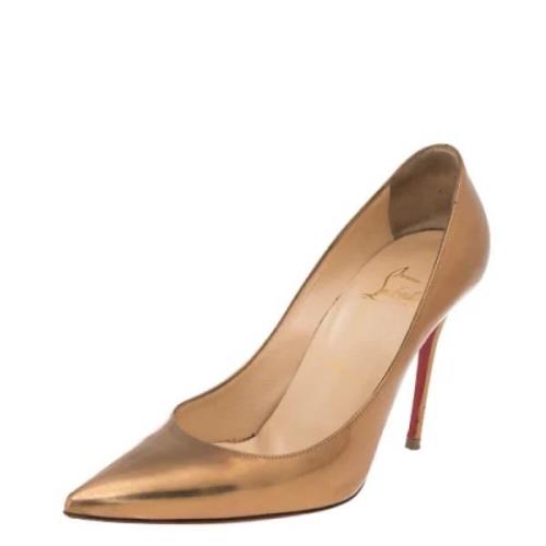 Pre-owned Leather heels Christian Louboutin Pre-owned , Yellow , Dames