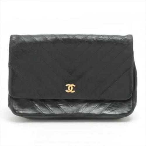 Pre-owned Leather chanel-bags Chanel Vintage , Black , Dames