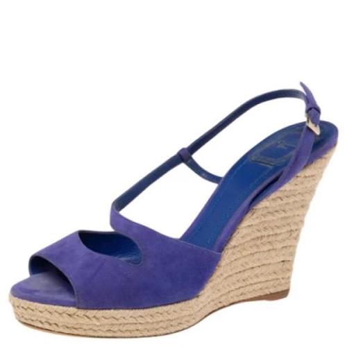 Pre-owned Suede sandals Dior Vintage , Blue , Dames