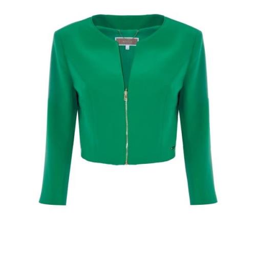 Korte jas met metalen rits Kocca , Green , Dames