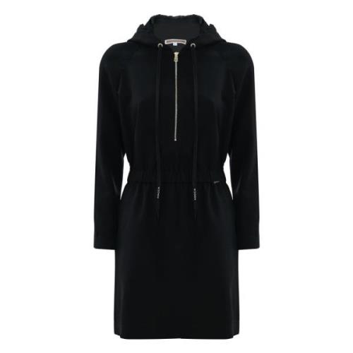 Hoodie jurk met elastische tailleband Kocca , Black , Dames