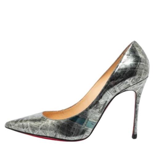 Pre-owned Leather heels Christian Louboutin Pre-owned , Gray , Dames