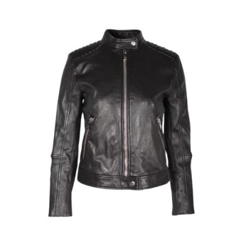 Pre-owned Leather outerwear Prada Vintage , Black , Dames