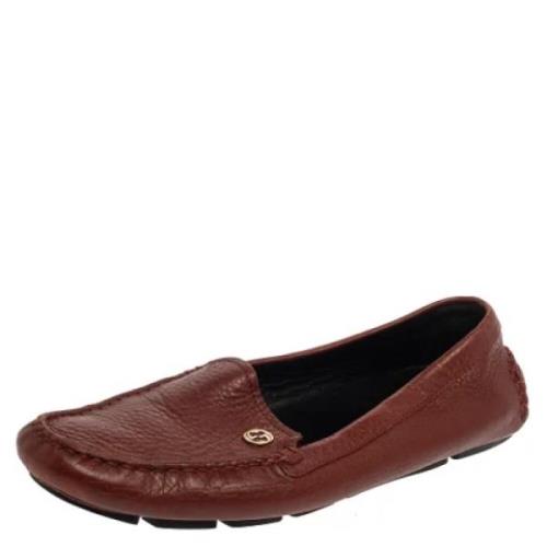 Pre-owned Leather flats Gucci Vintage , Brown , Dames