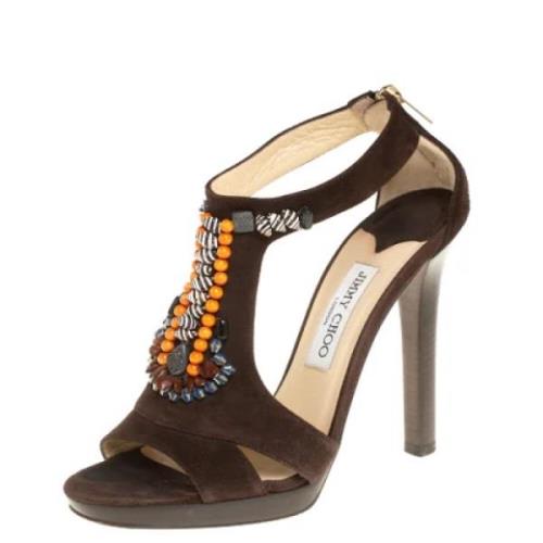 Pre-owned Suede sandals Jimmy Choo Pre-owned , Brown , Dames