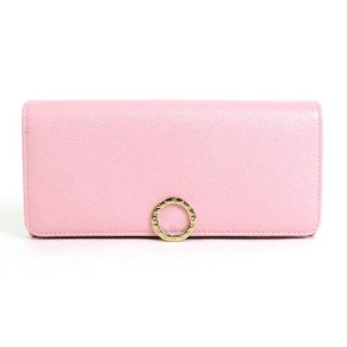 Pre-owned Leather wallets Bvlgari Vintage , Pink , Dames