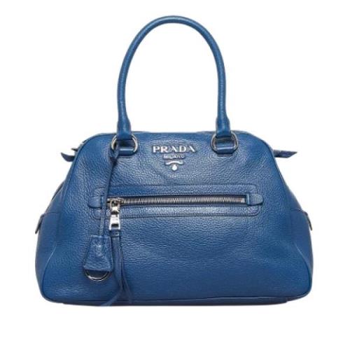 Pre-owned Leather handbags Prada Vintage , Blue , Dames