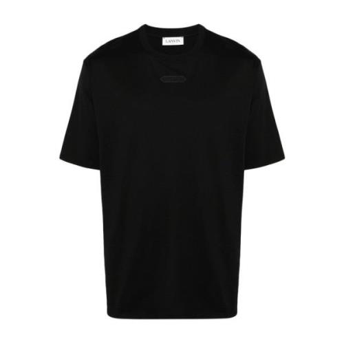 Zwarte Logo Patch T-shirts en Polos Lanvin , Black , Heren