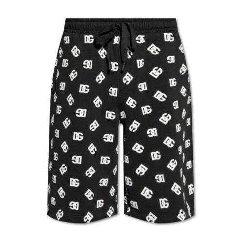 Shorts met monogram Dolce & Gabbana , Black , Heren