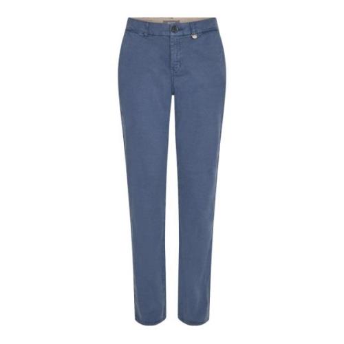 Stijlvolle Chino Broek met Mid-Rise Taille MOS Mosh , Blue , Dames
