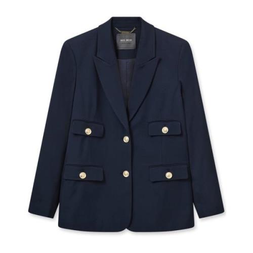 Klassieke Navy Blazer met Gouden Knopen MOS Mosh , Blue , Dames