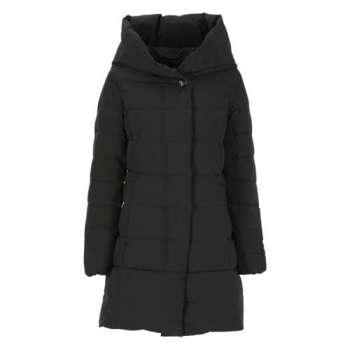 Zwarte Gewatteerde Parka met Capuchon Woolrich , Black , Dames