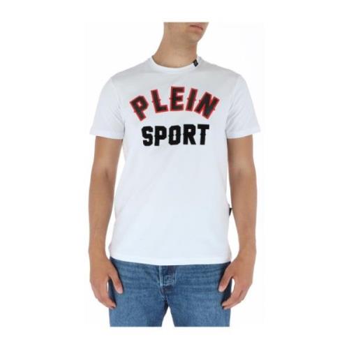 Witte Print T-shirt Plein Sport , White , Heren