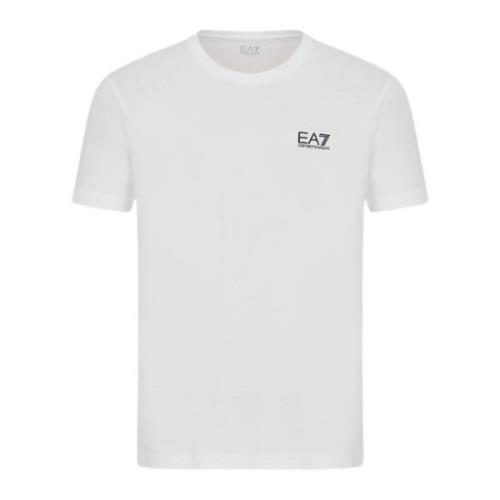 Wit Katoenen T-Shirt - Korte Mouwen, Ronde Hals Emporio Armani EA7 , W...