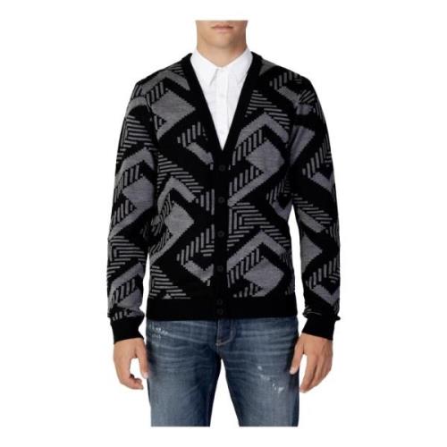 Grijze Geometrische V-Hals Cardigan Antony Morato , Gray , Heren