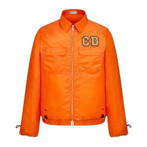 Blauwe Jas met Logo Detail Dior , Orange , Heren