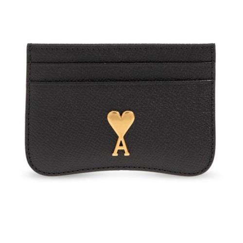 Kaarthouder met logo Ami Paris , Black , Dames