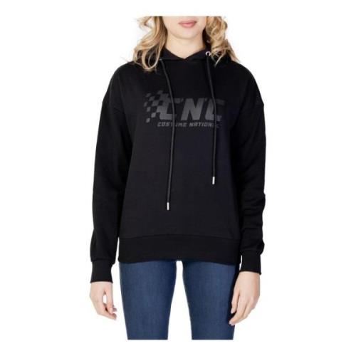 Zwarte hoodie met veters Costume National , Black , Dames