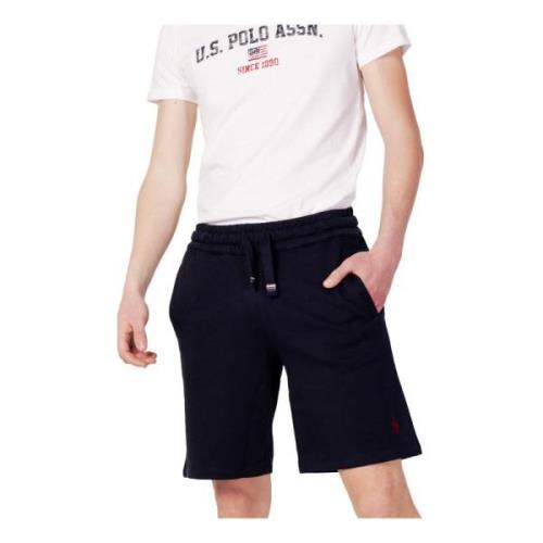 Blauwe Katoenen Shorts met Veters U.s. Polo Assn. , Blue , Heren