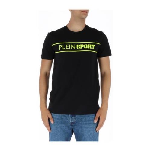 Zwart Bedrukt Kortemouw T-shirt Plein Sport , Black , Heren