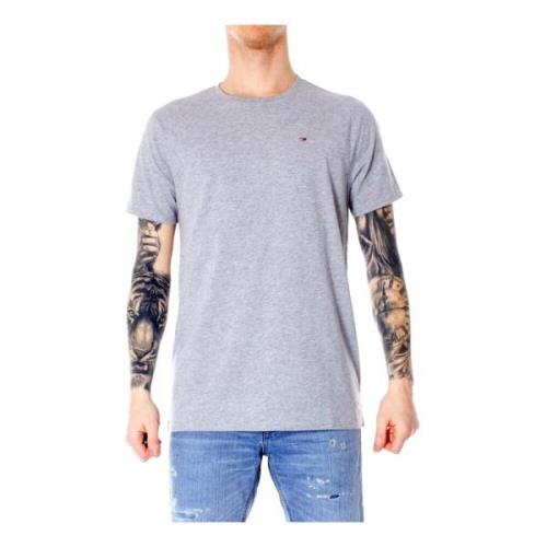 Grijze Effen Korte Mouw T-shirt Tommy Hilfiger , Gray , Heren