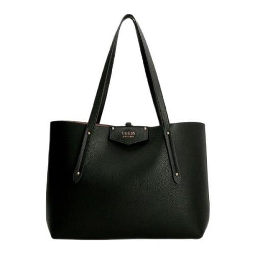 Zwarte Imitatieleren Handtas Guess , Black , Dames