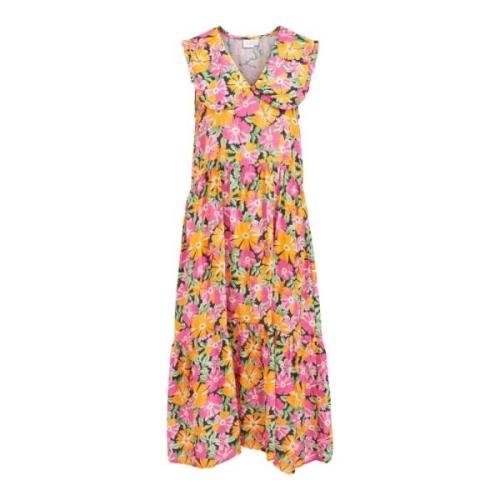 Bloemen V-hals jurk Vila , Multicolor , Dames