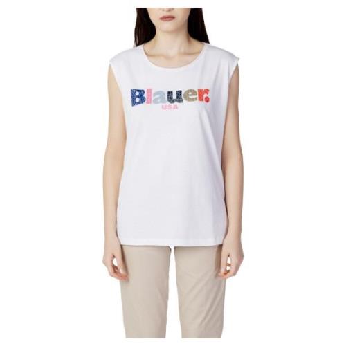 Fragmented Logo Dames T-Shirt Blauer , White , Dames