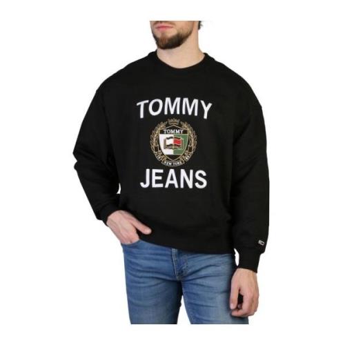 Katoenen Sweatshirt met Applicaties Tommy Hilfiger , Black , Heren