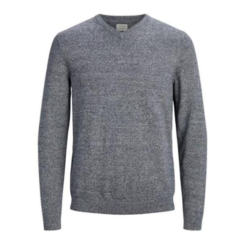 Blauwe Marl Gebreide Trui met Lange Mouwen Jack & Jones , Blue , Heren