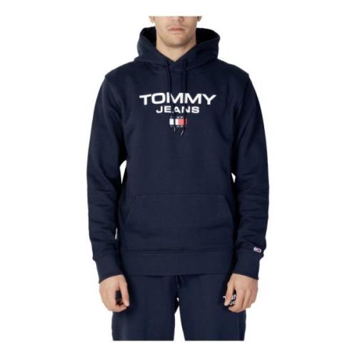 Blauwe effen hoodie Tommy Jeans , Blue , Heren