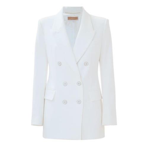 Klieke double-breasted jas met zakken Kocca , White , Dames