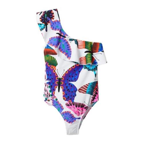 Wit Bedrukte Mouwloze Strandkleding Desigual , Multicolor , Dames