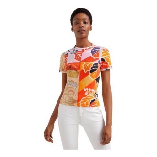 Bloemenprint T-shirt met korte mouwen Desigual , Multicolor , Dames