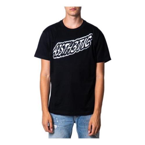 Zwart Print T-Shirt voor Heren Diesel , Black , Heren