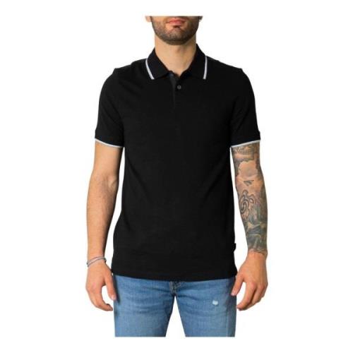 Zwarte Polo Shirt met knoopsluiting Armani Exchange , Black , Heren