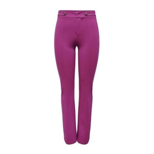 Paarse effen broek voor dames Only , Purple , Dames