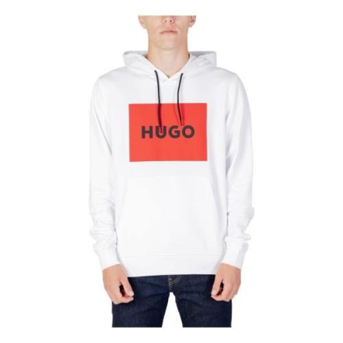 Heren Wit Bedrukte Hoodie Hugo Boss , White , Heren