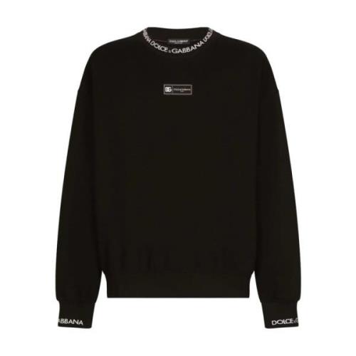 Zwart Logo Sweatshirt met Oversize Pasvorm Dolce & Gabbana , Black , H...