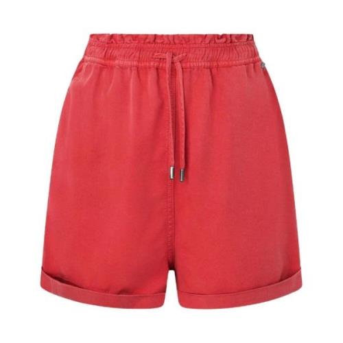 Koraal Lace-Up Shorts Pepe Jeans , Red , Dames