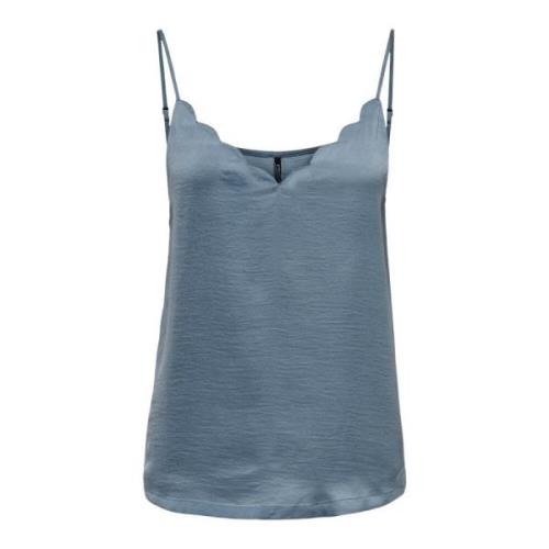 Blauwe V-Hals Tank Top Only , Blue , Dames